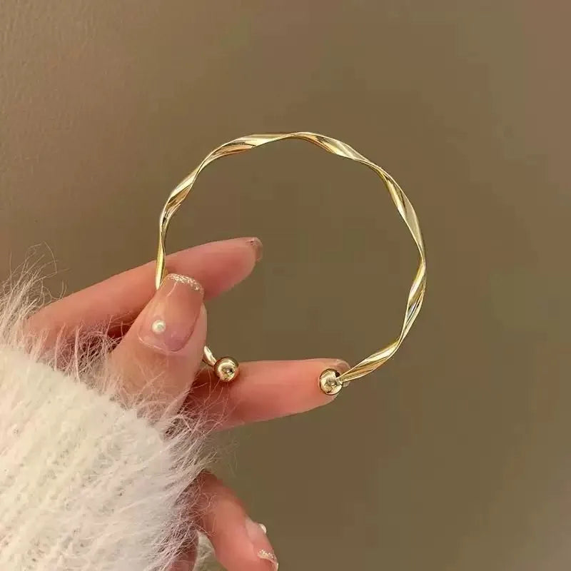 Bracciale regolabile 2025 dal design creativo e unico, stile minimalista con forma geometrica curva
