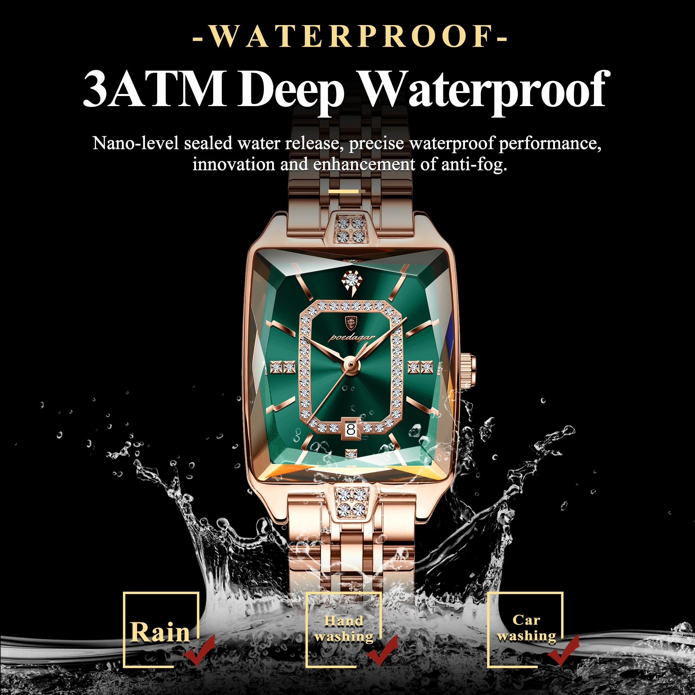 Orologio da donna POEDAGAR di lusso, impermeabile