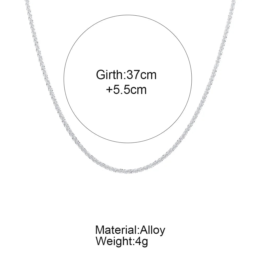 Collana semplice e brillante da donna, colore argento, stile choker, perfetta per look eleganti, matrimoni e feste.