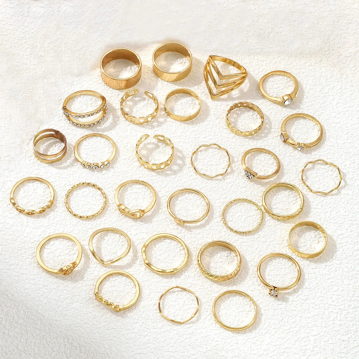 Set di 30 anelli per nocche color oro per donne, stile bohémien, anelli geometrici per ragazze, gioielli da festa di nozze, regalo