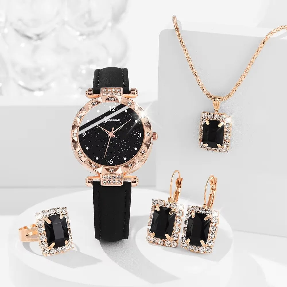 Set di 5 orologi da donna con strass