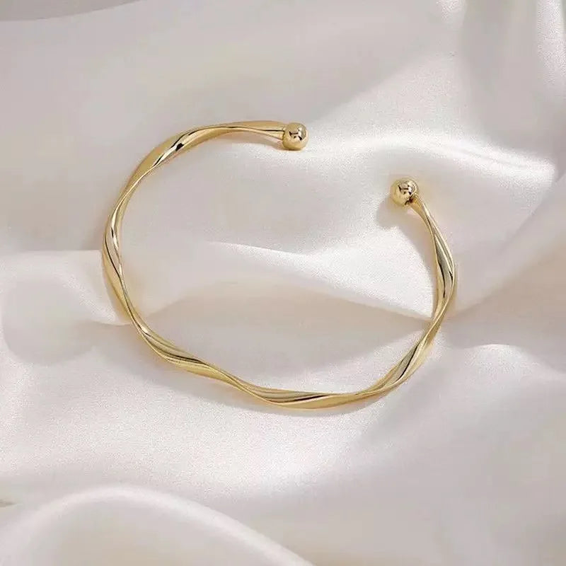 Bracciale regolabile 2025 dal design creativo e unico, stile minimalista con forma geometrica curva